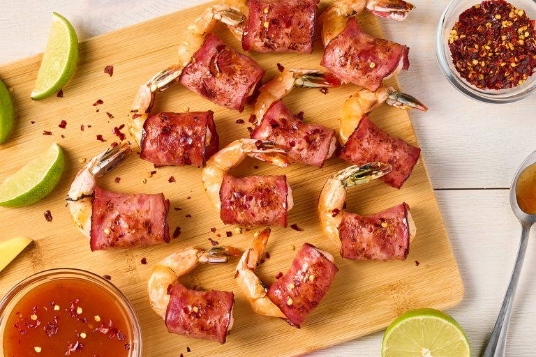 Tropical Turkey Bacon Wrapped Shrimp